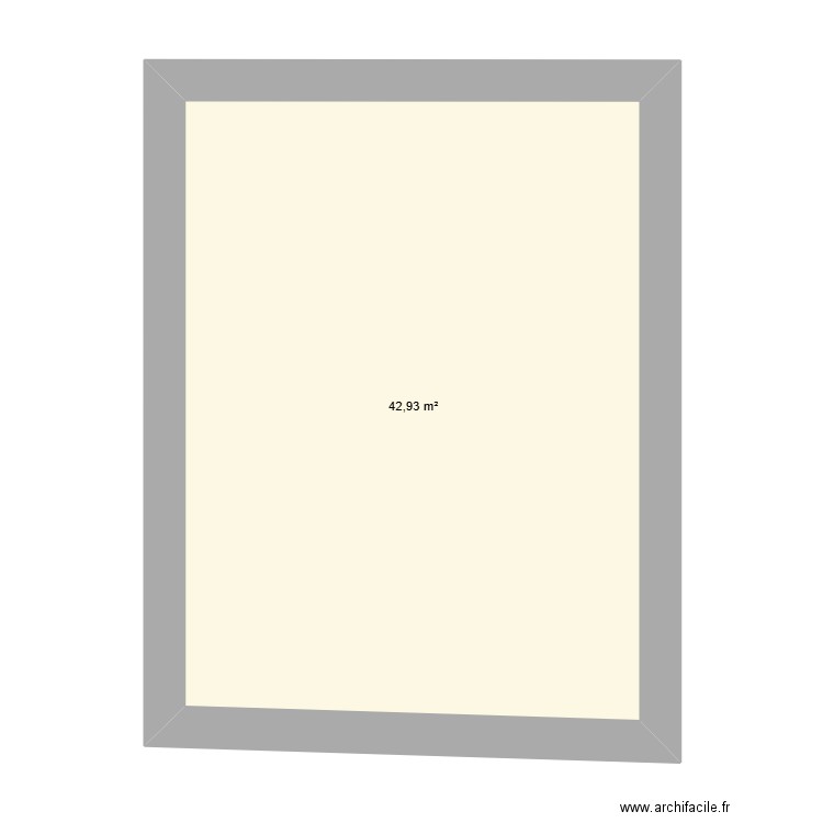 meg. Plan de 1 pièce et 43 m2