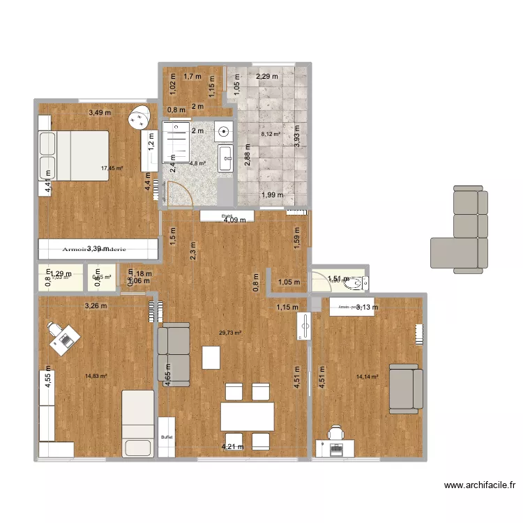 Taverny final. Plan de 9 Pièces et 92 m² Taverny final. Plan de 9 Pièces et 92 m²