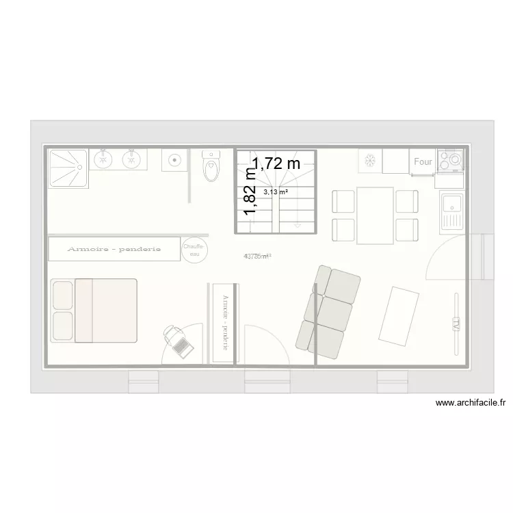 Rez de chaussée Abaziou Matilde. Plan de 3 et 94 m² Rez de chaussée Abaziou Matilde. Plan de 3 et 94 m²