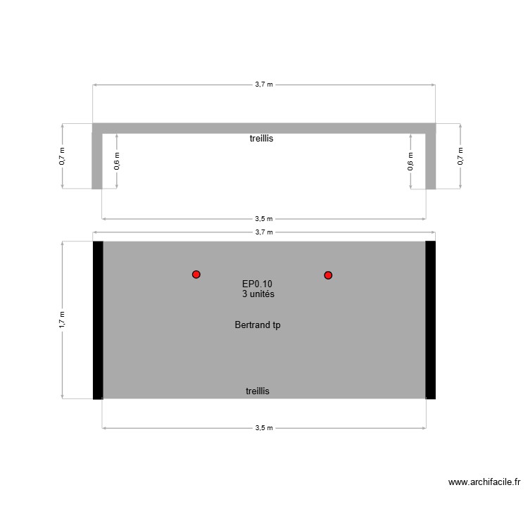mur abreuvoir. Plan de 0 pièce et 0 m2