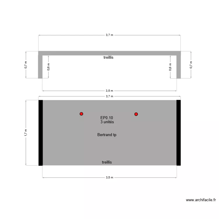 mur abreuvoir. Plan de 