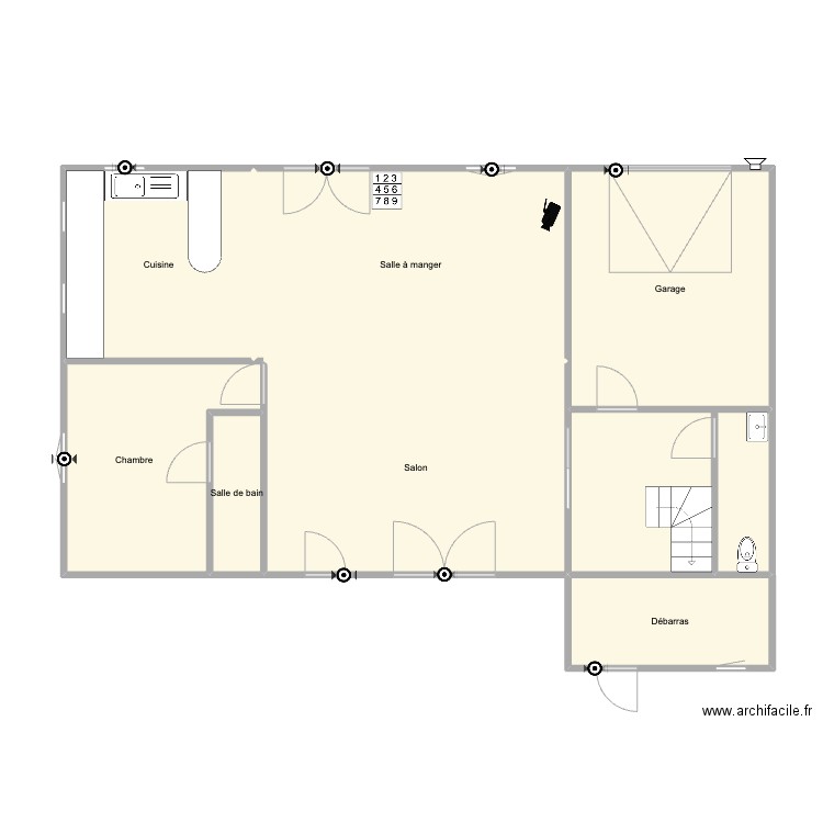 La baule. Plan de 8 pièces et 112 m2
