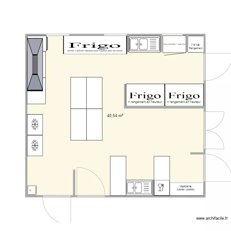 Plan office traiteur. Plan de 