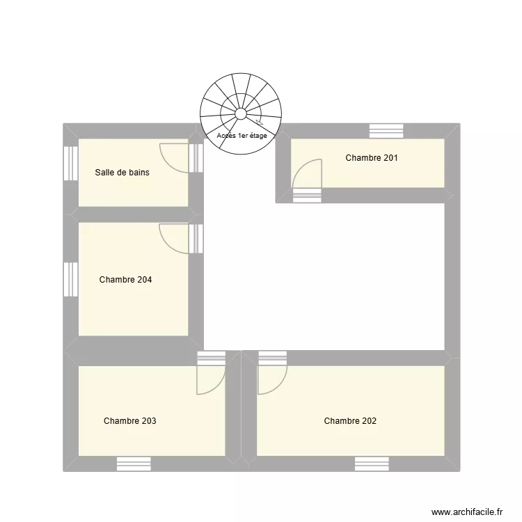 Plan 1er &eacute;tage. Plan de 5  et 18 m²