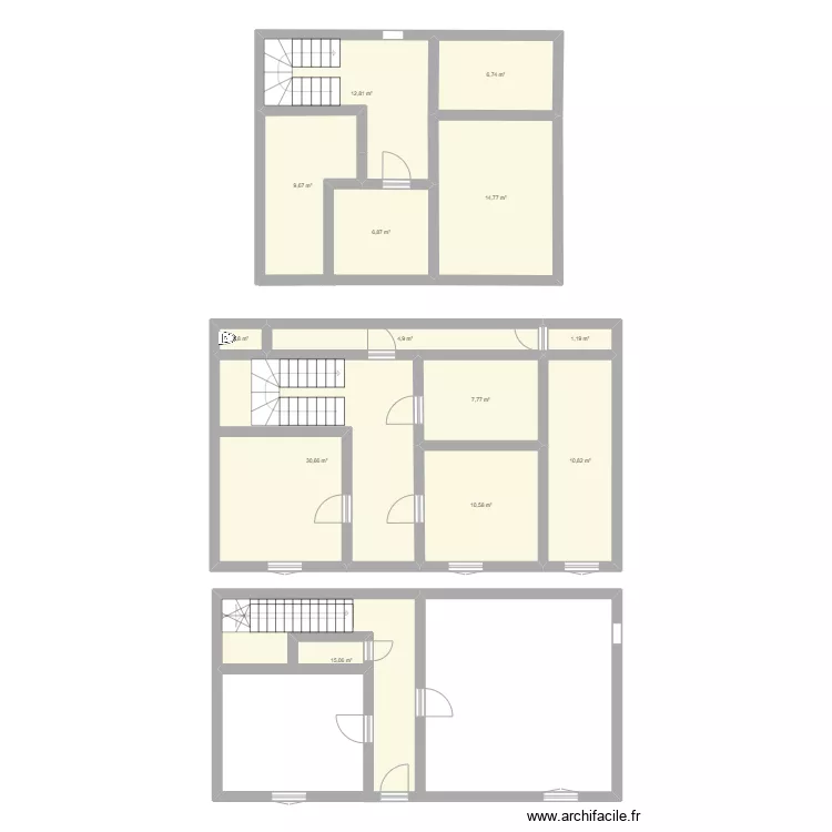 Maison 130m&sup2; plan initial_oct24. Plan de 