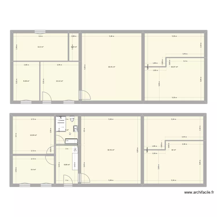 Hypoth&egrave;se avec d&eacute;placement Porte. Plan de 