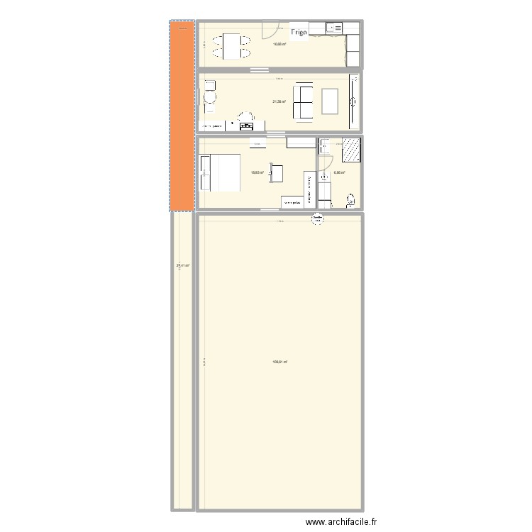 combles. Plan de 6 pièces et 194 m2