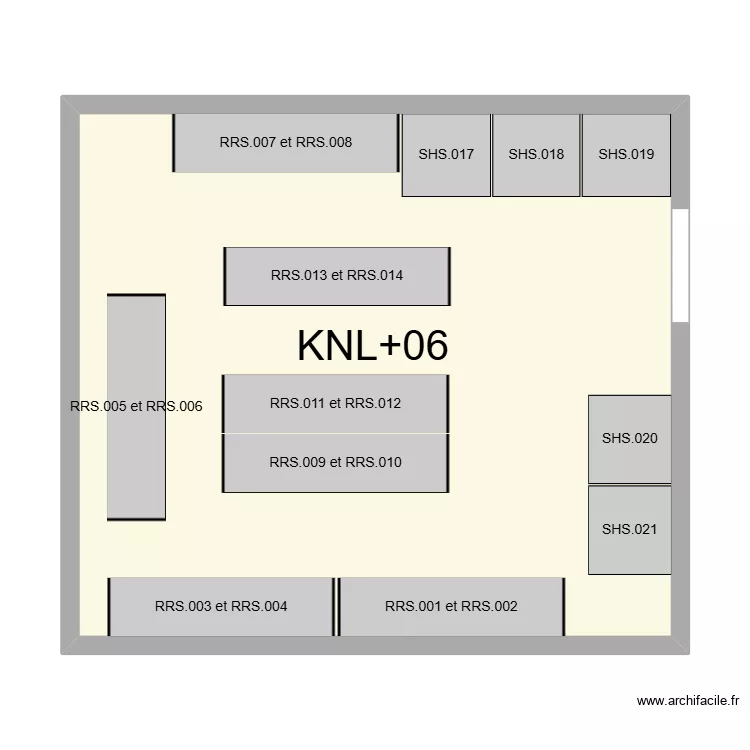 KNL+6 - Salle textile hyp + tuyau de condensat. Plan de 1  et 64 m²