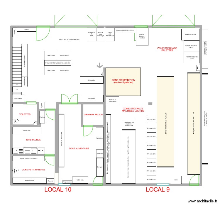 Entrepôt 9-10 STAR JUS. Plan de 6 pièces et 102 m2