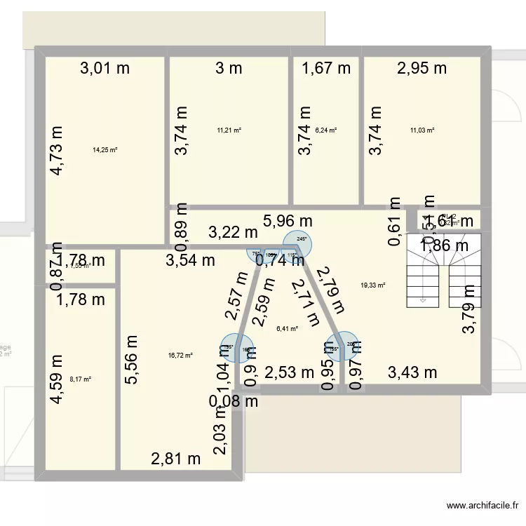 Future maison (nouvelle mesure). Plan de 18  et 255 m²