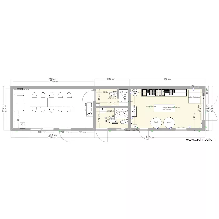 ATELIER SOPHIE avec extension. Plan de 