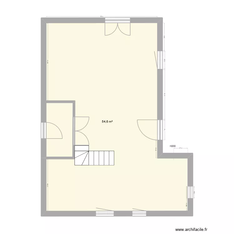 Maison M me T. Plan de 1  et 55 m²