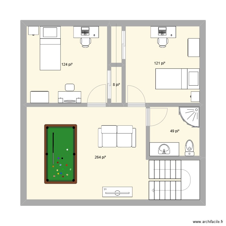 FG-27C. Plan de 5 pièces et 53 m2