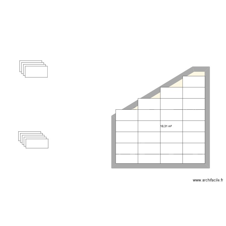 sous sol 1.3. Plan de 1 pièce et 18 m2