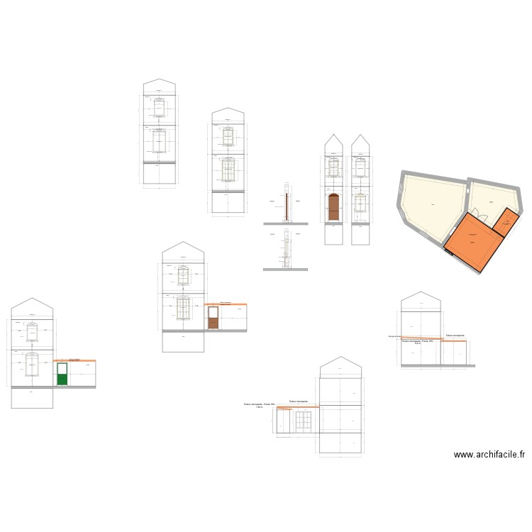 plan de toiture à l'échelle. Plan de 6 pièces et 109 m2