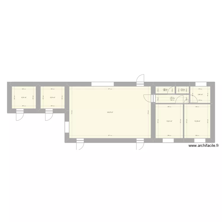 jariettes long&egrave;re. Plan de 