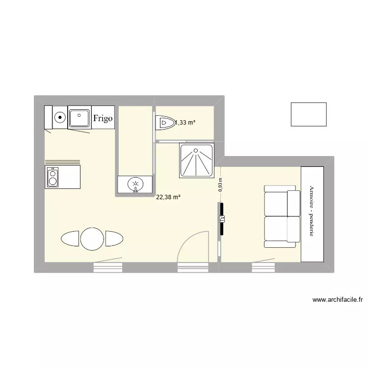 studio pornic centre. Plan de 2 et 24 m² studio pornic centre. Plan de 2 et 24 m²