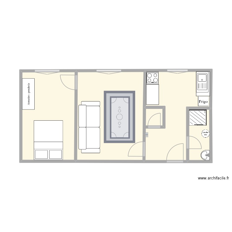 124 Ménilmontant. Plan de 4 pièces et 36 m2