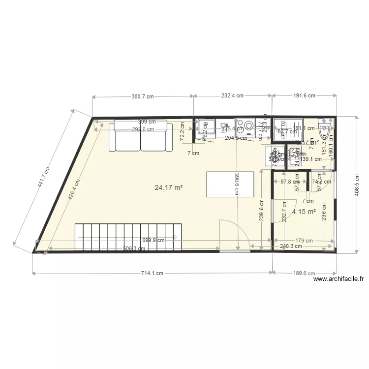 palissade 6. Plan de 3  et 31 m²