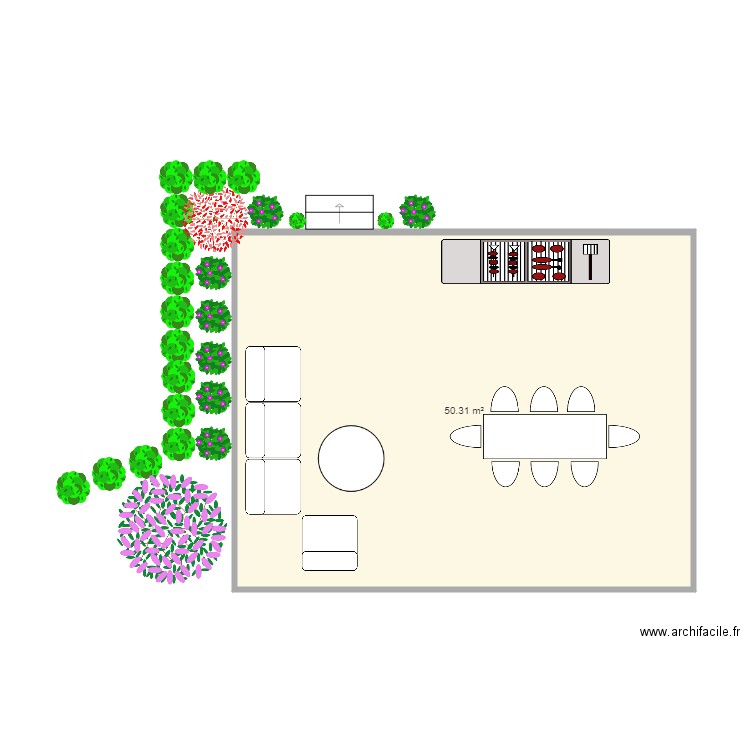 extension terrasse vesi. Plan de 1 pièce et 50 m2