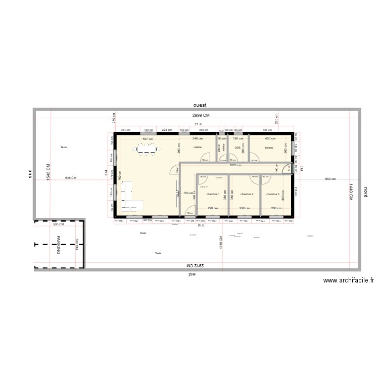 plan 001 la force 2 A MODIFIER. Plan de 9 pièces et 560 m2