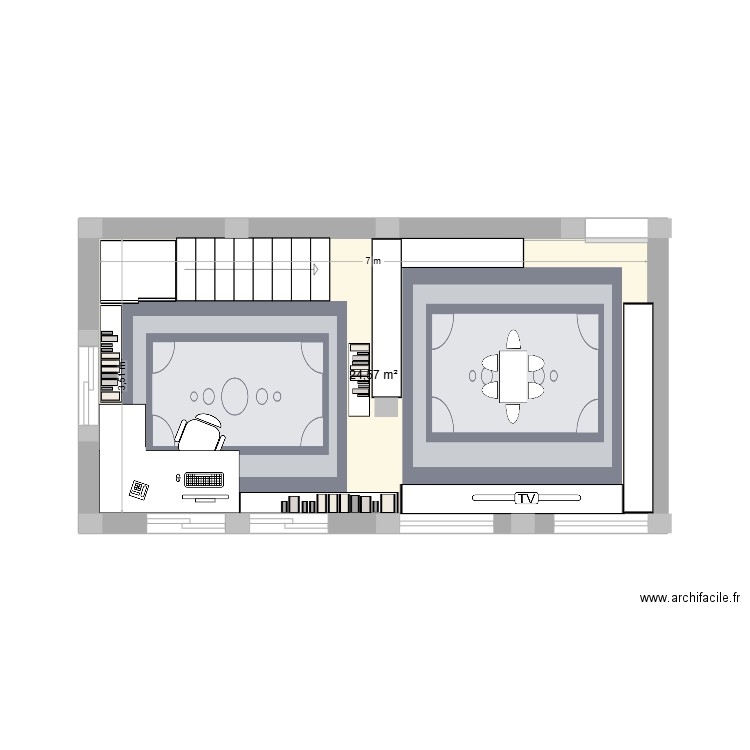 maison sous sol. Plan de 1 pièce et 25 m2