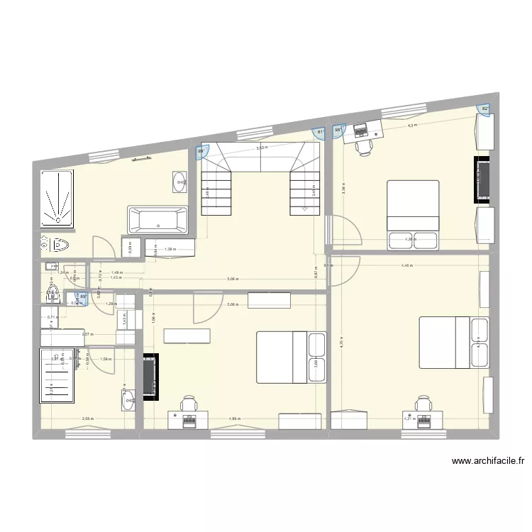 DH - 2eme etage 26/09/26. Plan de 6 Pièces et 92 m²
