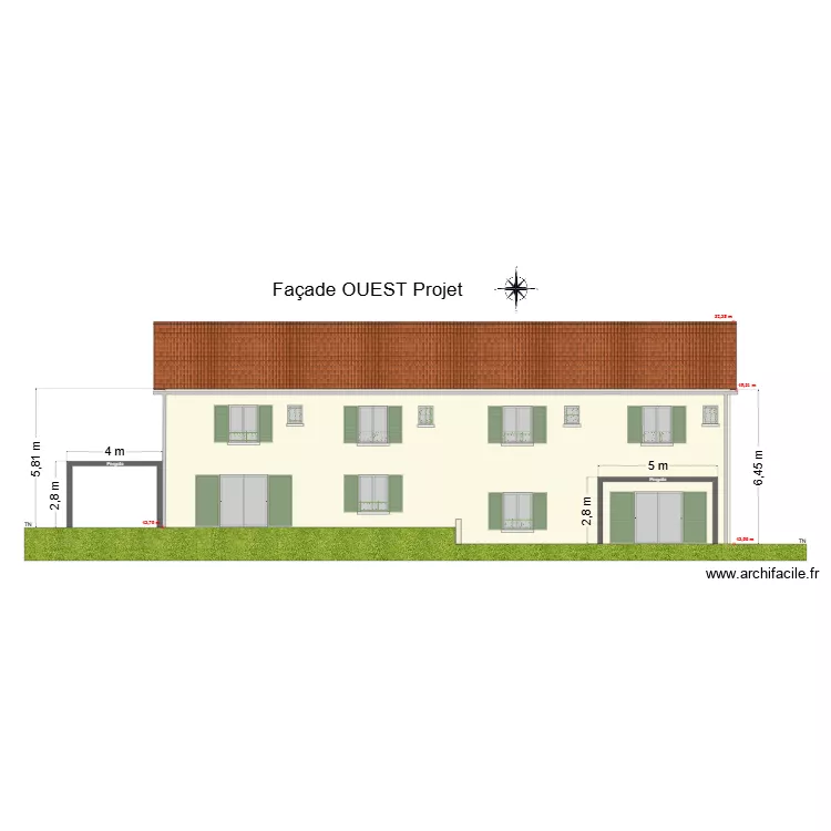 Port d'alon façade OUEST Projet. Plan de Port d'alon façade OUEST Projet. Plan de