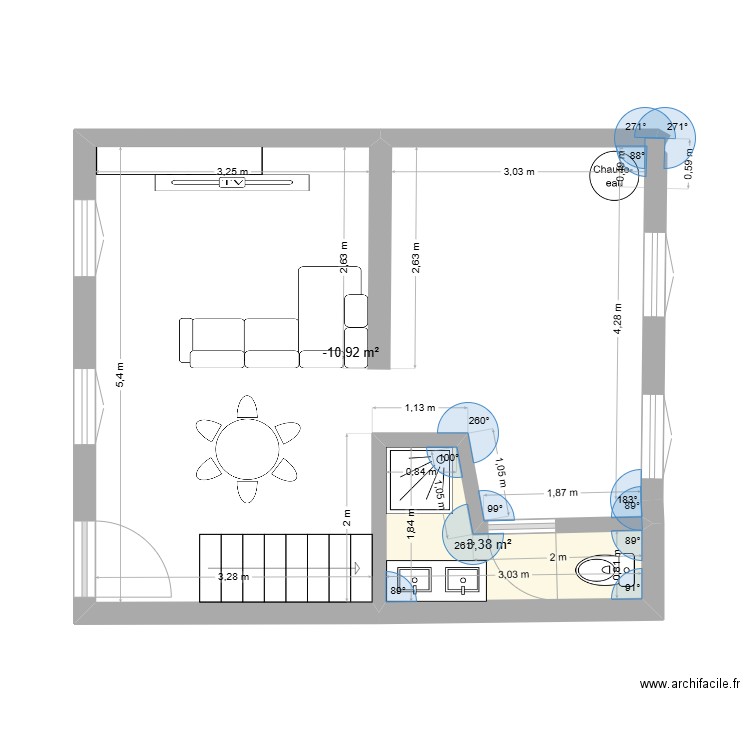 madleen roncq. Plan de 2 pièces et 33 m2
