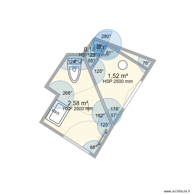 Launay 3. Plan de 3 pièces et 4 m2