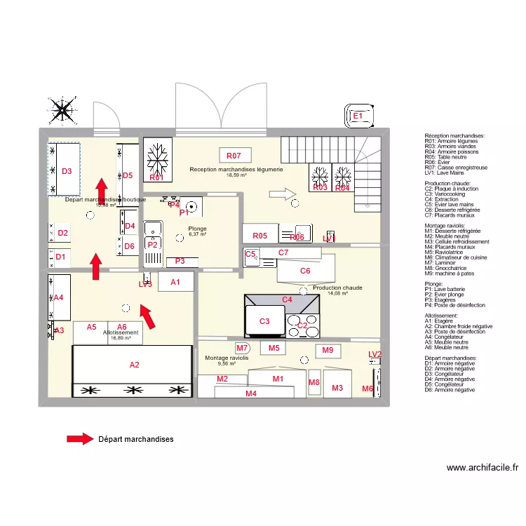 RDC FLUX DEPART MARCHANDISES. Plan de RDC FLUX DEPART MARCHANDISES. Plan de