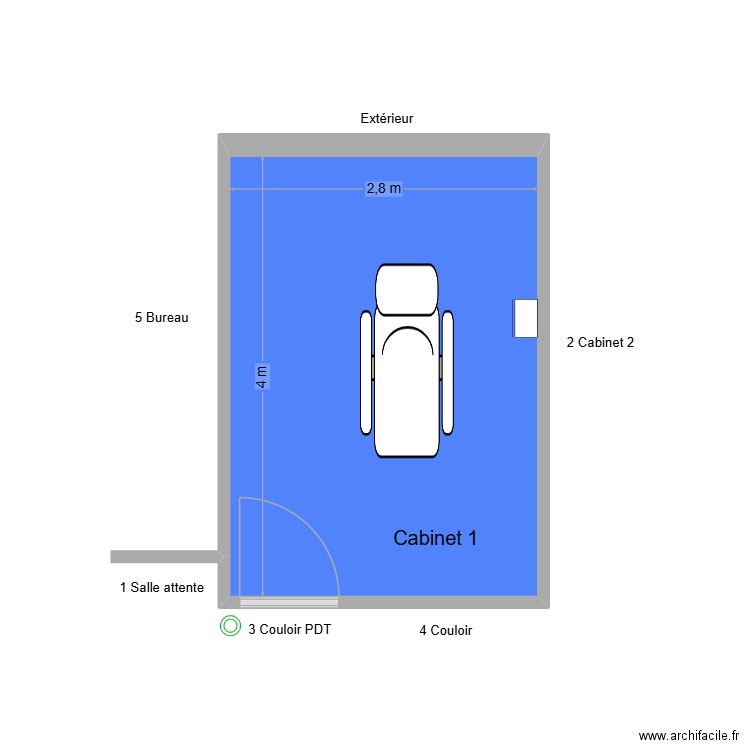 50439 Cabinet 1. Plan de 1 pièce et 11 m2