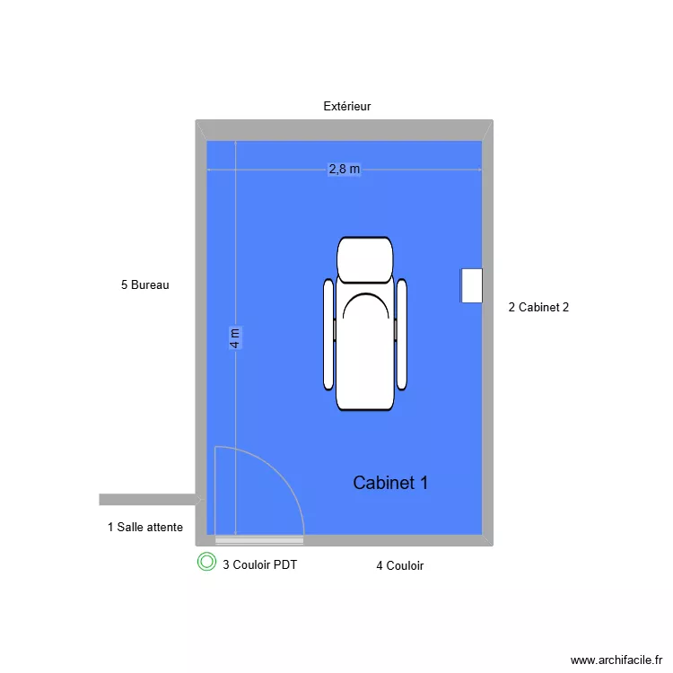 50439 Cabinet 1. Plan de 1 pièce et 11 m²