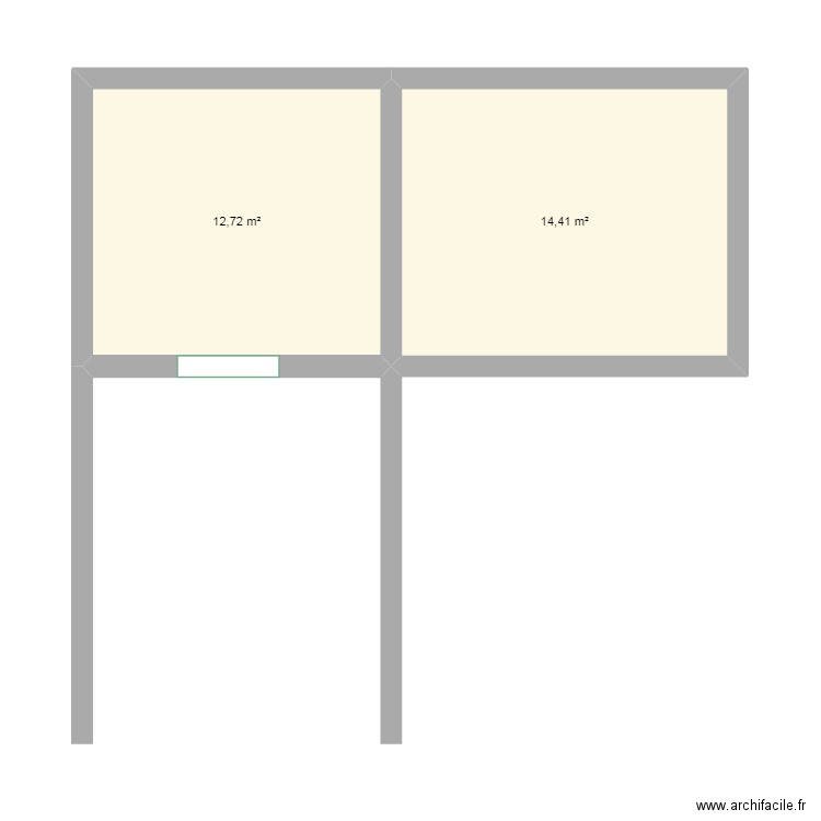 appart 1. Plan de 2 pièces et 27 m2