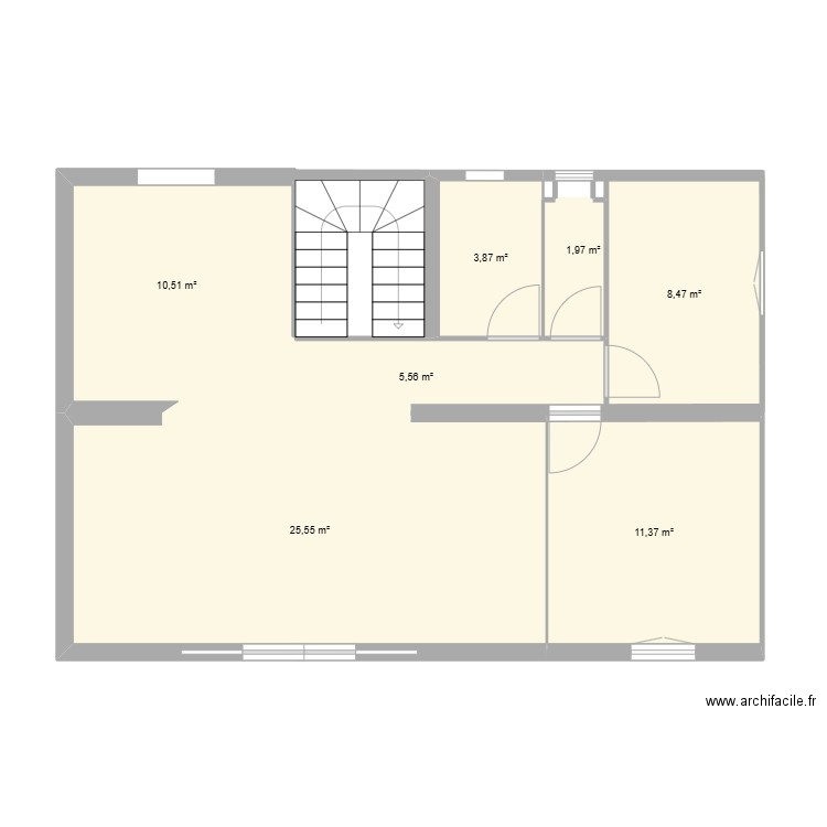 merle haut 1. Plan de 7 pièces et 68 m2