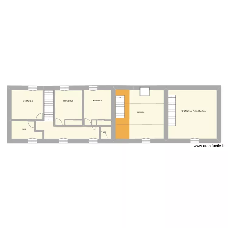 Cruguel ETG v10. Plan de 5 pièces et 127 m²