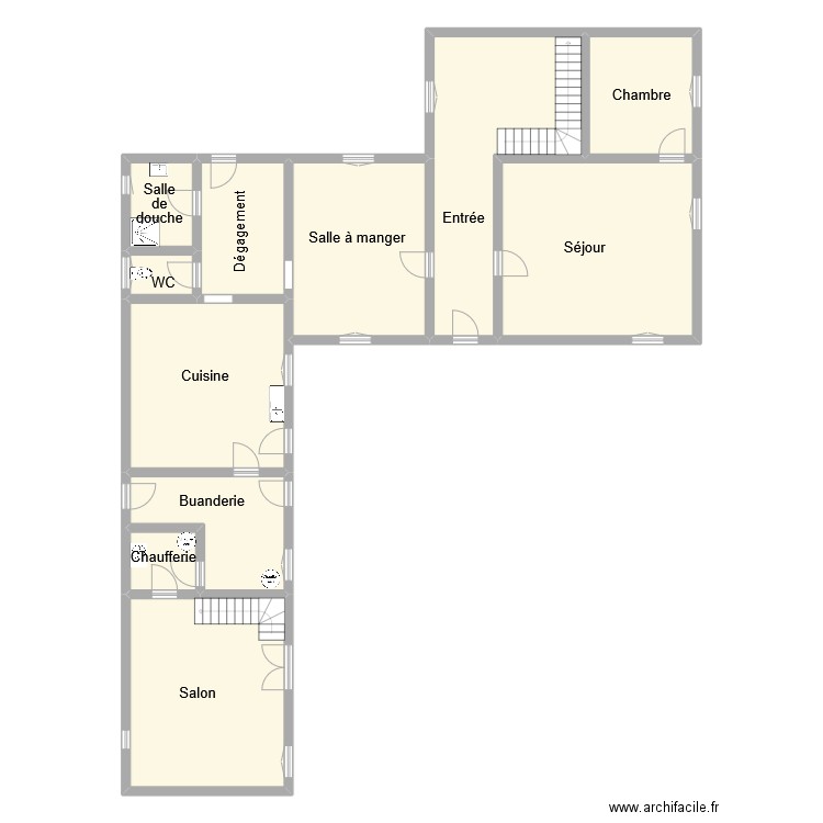 de la chapelle rdc. Plan de 11 pièces et 182 m2