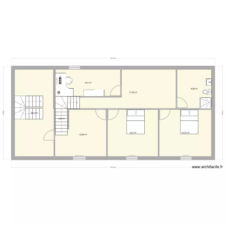 étage version1. Plan de 8 et 100 m² étage version1. Plan de 8 et 100 m²