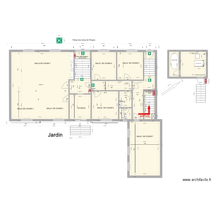 Le Petit Conservatoire copie pour travaux grande salle. Plan de 10 pièces et 238 m2