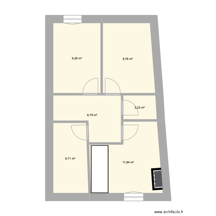 Valmy étage côtes ok 1. Plan de 6 pièces et 47 m2