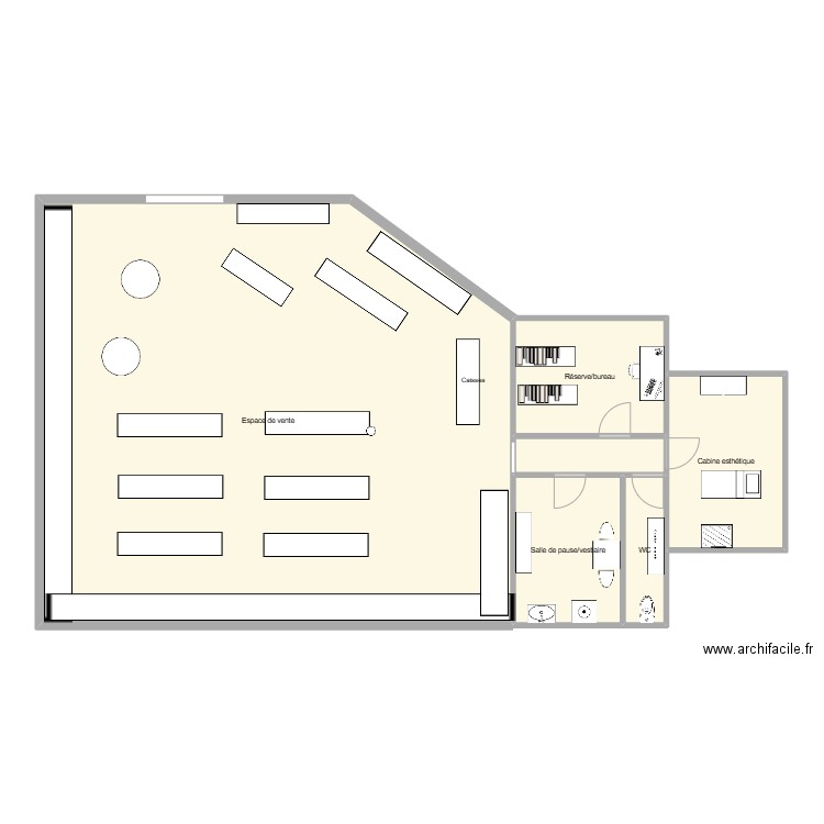 Stage. Plan de 6 pièces et 162 m2