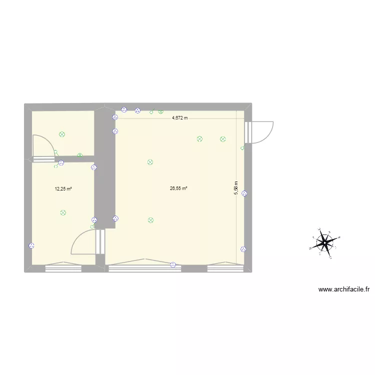 rdc. Plan de 2 et 39 m² rdc. Plan de 2 et 39 m²