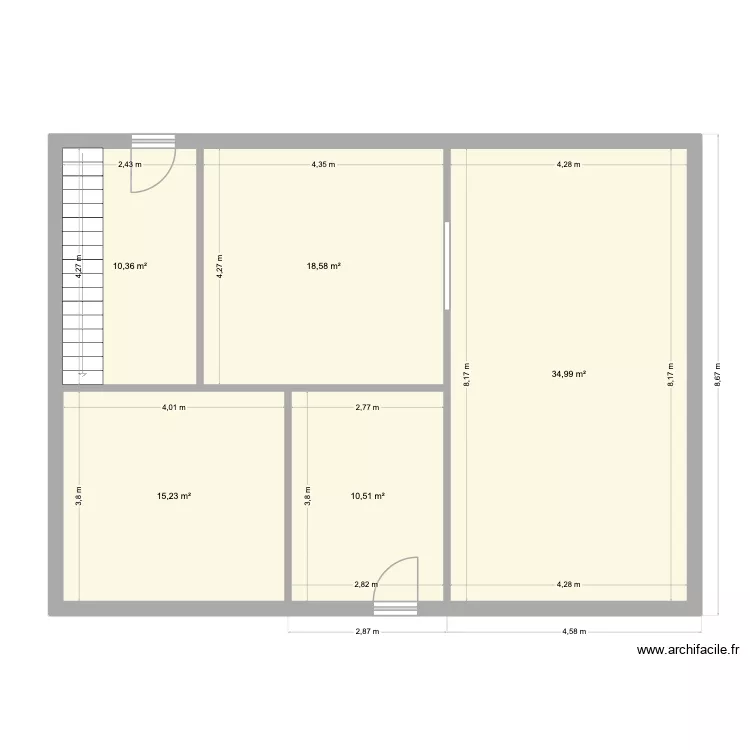 239. Plan de 5  et 90 m²