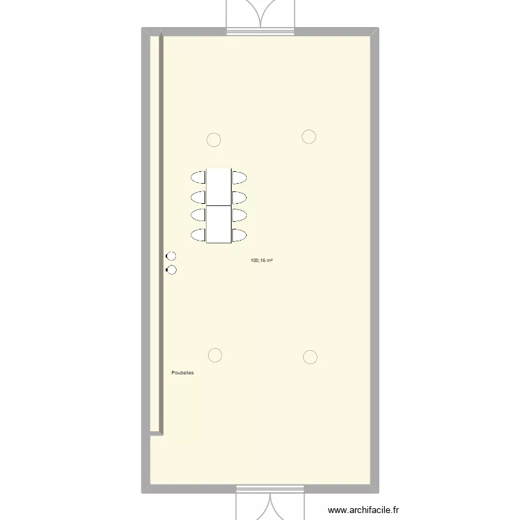 Salle Colard avec table repas 6 personnes. Plan de 1 et 100 m² Salle Colard avec table repas 6 personnes. Plan de 1 et 100 m²