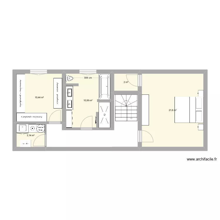 ETAGE MAISON PRINCIPALE MEUBLEE. Plan de 