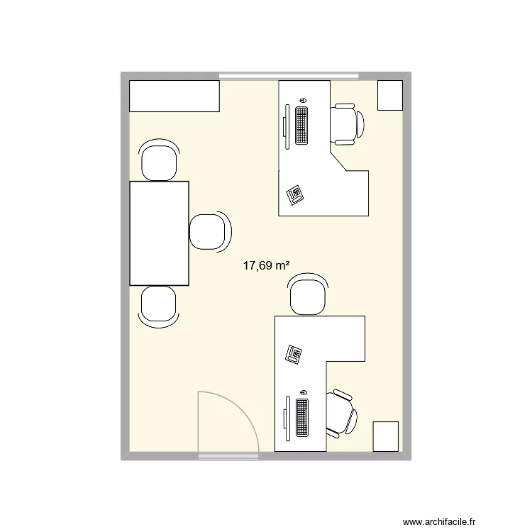 Plan bureaux 2. Plan de 1  et 18 m²