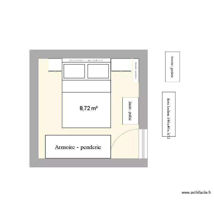 chambre amis dessus. Plan de 