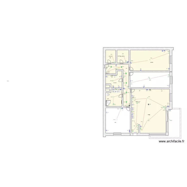app chera. Plan de 4  et 80 m²