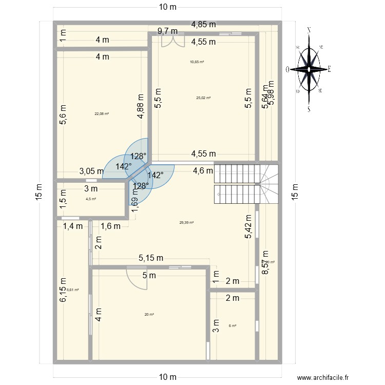 a construire 100. Plan de 9 pièces et 134 m2