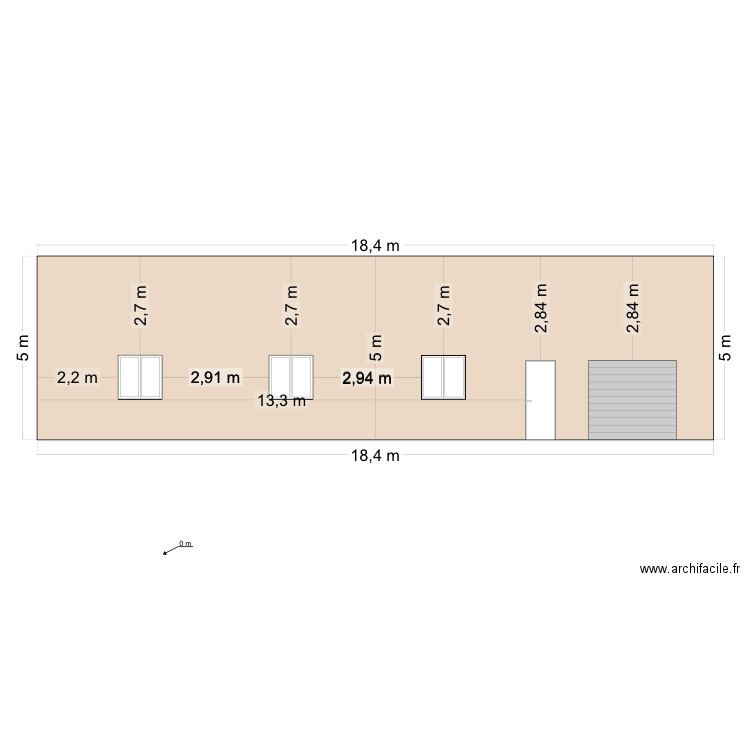 facade sud. Plan de 0 pièce et 0 m2